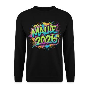Malle 2026 Graffiti Mallorca - Unisex Pullover - Schwarz - Vorne - Alina (178cm) & Michal (187cm)