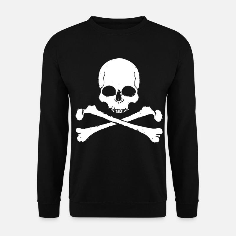 Skull Cross Pattern Skull - Unisex Sweatshirt - black