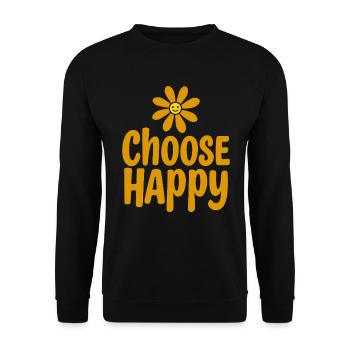 Choisissez la positivité florale souriante et heureuse - Sweat-shirt Unisexe - noir - Devant - Alina (178cm) & Michal (187cm)