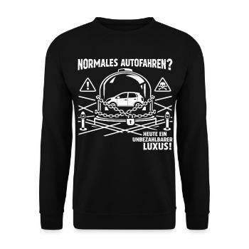 Normales Autofahren ? - Unisex Pullover - Schwarz - Vorne - Alina (178cm) & Michal (187cm)