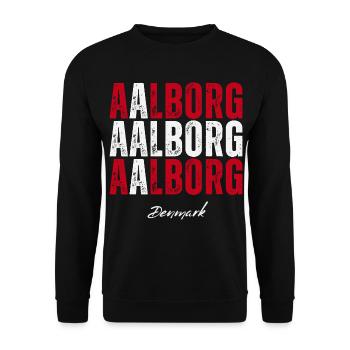 Aalborg im Herzen, Dänemark Gegenwart - Unisex Pullover - Schwarz - Vorne - Alina (178cm) & Michal (187cm)