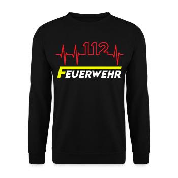 Feuewehr 112 - Unisex Pullover - Schwarz - Vorne - Alina (178cm) & Michal (187cm)