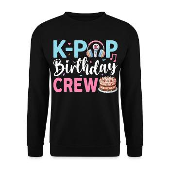 K-Pop Birthday Crew - Unisex Sweatshirt - black - Front - Alina (178cm) & Michal (187cm)