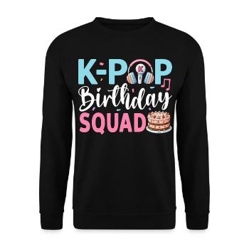 K-Pop Birthday Squad - Unisex Sweatshirt - black - Front - Alina (178cm) & Michal (187cm)