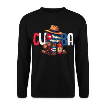 Cuba Pride & Home - Design du drapeau de Cuba - Sweat-shirt Unisexe - noir - Devant - Alina (178cm) & Michal (187cm)