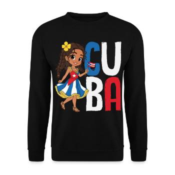 Cuba Pride & Home - Design du drapeau de Cuba - Sweat-shirt Unisexe - noir - Devant - Alina (178cm) & Michal (187cm)