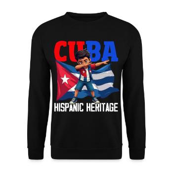 Cuba Pride & Home - Design du drapeau de Cuba - Sweat-shirt Unisexe - noir - Devant - Alina (178cm) & Michal (187cm)