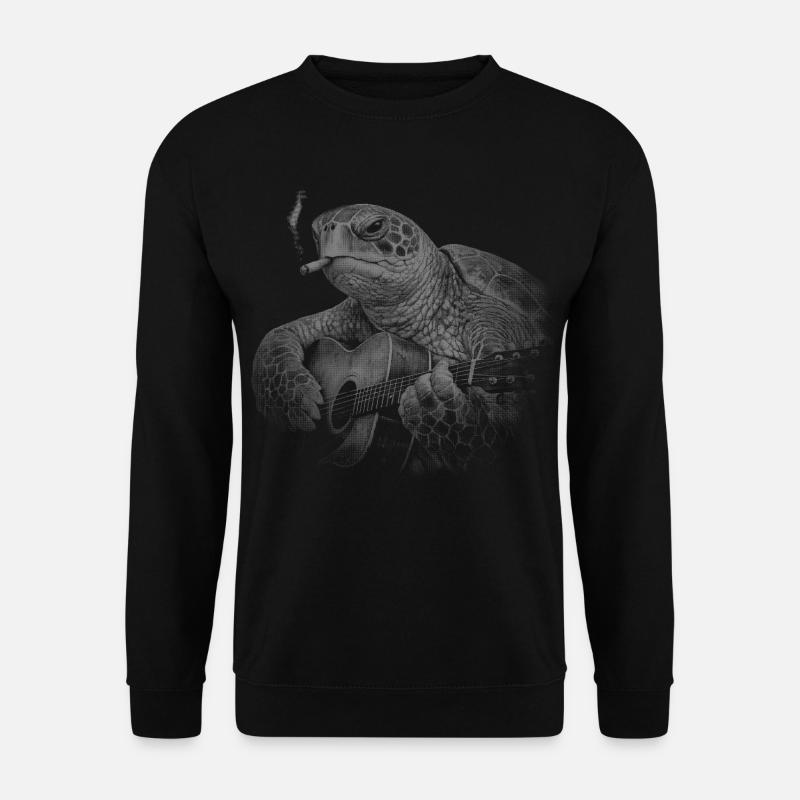 Turtle Night Guitar - Unisex Pullover - Schwarz