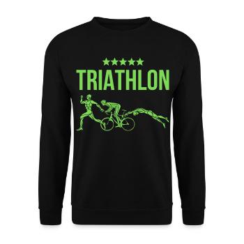 Triathlon - Unisex Sweatshirt - black - Front - Alina (178cm) & Michal (187cm)