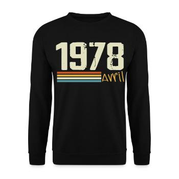 Né en avril 1978 - Sweat-shirt Unisexe - noir - Devant - Alina (178cm) & Michal (187cm)