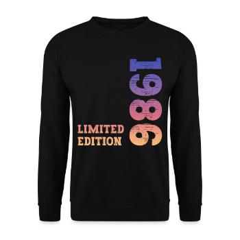 1986 Limited Edition Birthday - Unisex Sweatshirt - black - Front - Alina (178cm) & Michal (187cm)