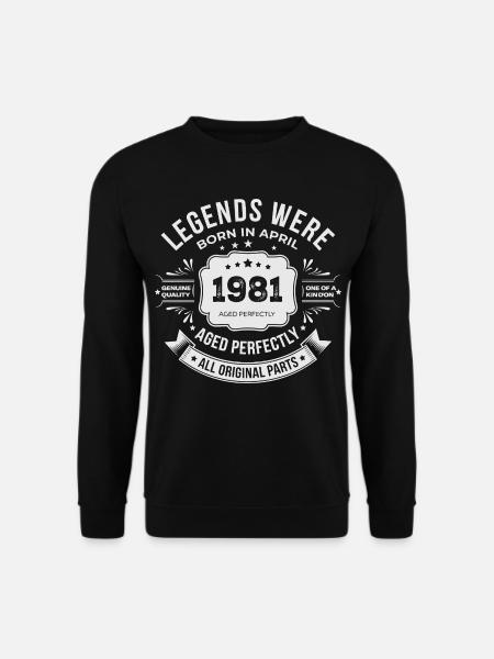 April 1981 Birthday Gift - Unisex Sweatshirt - black