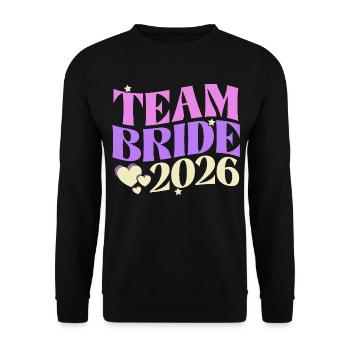 Team Bride 2026 - Unisex Pullover - Schwarz - Vorne - Alina (178cm) & Michal (187cm)
