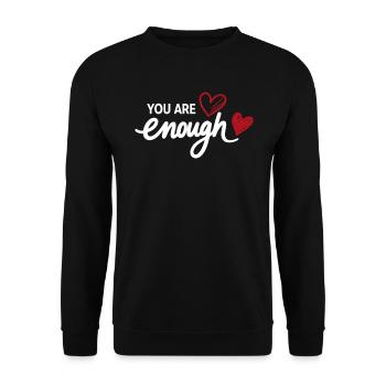 Déclaration de pleine conscience sur le cœur - Sweat-shirt Unisexe - noir - Devant - Alina (178cm) & Michal (187cm)