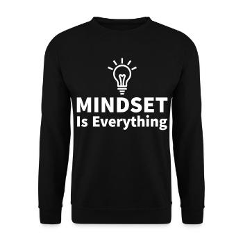 Mindset is everything Light bulb motivation success - Unisex Sweatshirt - black - Front - Alina (178cm) & Michal (187cm)