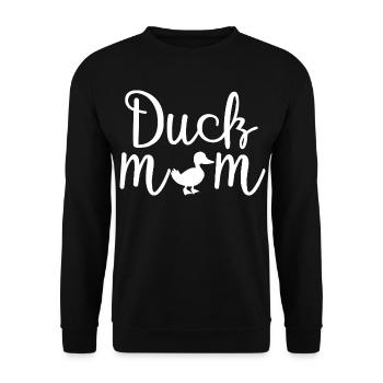 Duck Mom Cute Funny Shirt - Unisex Sweatshirt - black - Front - Alina (178cm) & Michal (187cm)