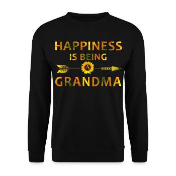 Le bonheur, c’est être une chemise drôle de grand-mère - Sweat-shirt Unisexe - noir - Devant - Alina (178cm) & Michal (187cm)