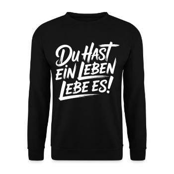 Du hast nur ein Leben – Lebe es - Unisex Pullover - Schwarz - Vorne - Alina (178cm) & Michal (187cm)