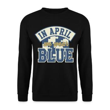 In April we wear Blue - Unisex Sweatshirt - black - Front - Alina (178cm) & Michal (187cm)