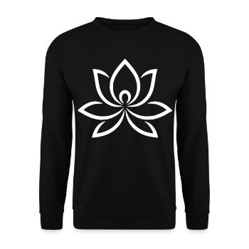 Lotus Blume Meditation Symbol Zen Spiritualität - Unisex Pullover - Schwarz - Vorne - Alina (178cm) & Michal (187cm)