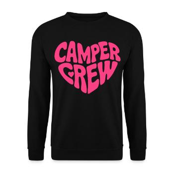 Camper Crew Herz Logo - Unisex Pullover - Schwarz - Vorne - Alina (178cm) & Michal (187cm)