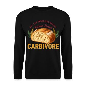 sourdough Bread Baking Carbivore San Francisco - Unisex Sweatshirt - black - Front - Alina (178cm) & Michal (187cm)