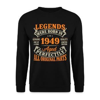 Legends born in 1949 Perfect - Unisex Sweatshirt - black - Front - Alina (178cm) & Michal (187cm)