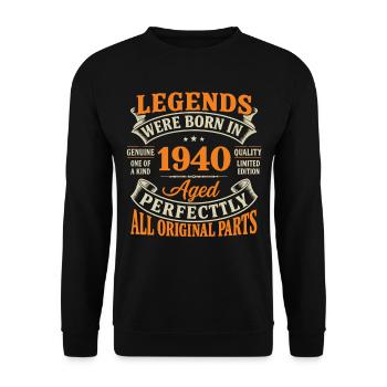 Legends 1940 Perfekt gealtert - Unisex Pullover - Schwarz - Vorne - Alina (178cm) & Michal (187cm)