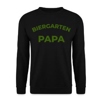 Biergarten Papa–Lustiges Vater Bier Frühlingfest - Unisex Pullover - Schwarz - Vorne - Alina (178cm) & Michal (187cm)