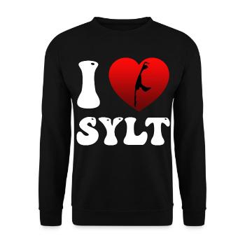 Nordsee Urlaub ICH LIEBE SYLT Lustiges - Unisex Pullover - Schwarz - Vorne - Alina (178cm) & Michal (187cm)