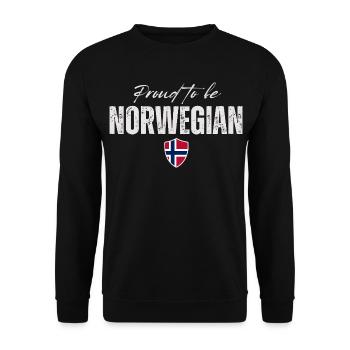 Fier d’être Norvégien, fabriqué en Norvège - Sweat-shirt Unisexe - noir - Devant - Alina (178cm) & Michal (187cm)
