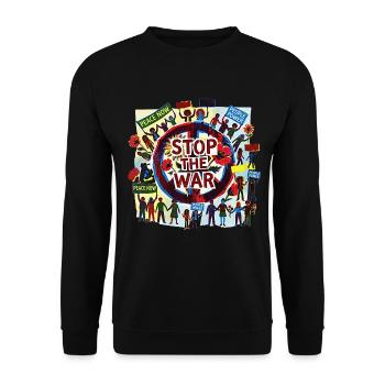 Peace Love Peace against War - Unisex Sweatshirt - black - Front - Alina (178cm) & Michal (187cm)