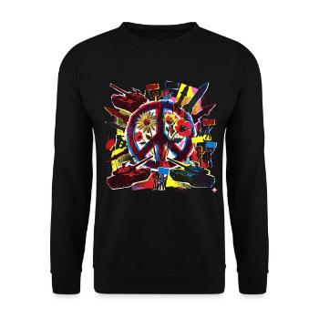 Paix, arrêtez la guerre - Sweat-shirt Unisexe - noir - Devant - Alina (178cm) & Michal (187cm)