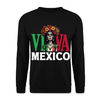 Mexiko Stolz & Heimat Mexikaner Mexico Flagge - Unisex Pullover - Schwarz - Vorne - Alina (178cm) & Michal (187cm)