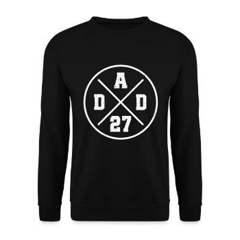 Papa 2027 Papa schenkt Papa 2027 - Unisex Pullover - Schwarz - Vorne - Alina (178cm) & Michal (187cm)