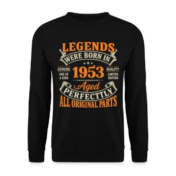 Legends 1953 — Perfectly Elder - Unisex Sweatshirt - black - Front - Alina (178cm) & Michal (187cm)