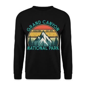 Grand Canyon Arizona Est 1919 National Park - Unisex Sweatshirt - black - Front - Alina (178cm) & Michal (187cm)