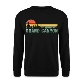 Retro Grand Canyon Nationalpark - Unisex Pullover - Schwarz - Vorne - Alina (178cm) & Michal (187cm)