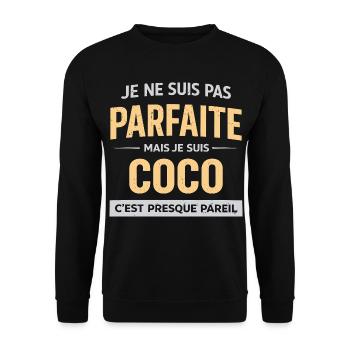 Pas Parfaite Mais Corinne Humour Prénom Original - Sweat-shirt Unisexe - noir - Devant - Alina (178cm) & Michal (187cm)