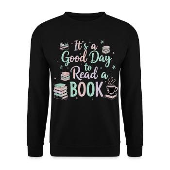 Bonjour Lire le livre - Sweat-shirt Unisexe - noir - Devant - Alina (178cm) & Michal (187cm)