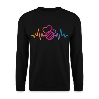 Battement de cœur au volley-ball - Sweat-shirt Unisexe - noir - Devant - Alina (178cm) & Michal (187cm)
