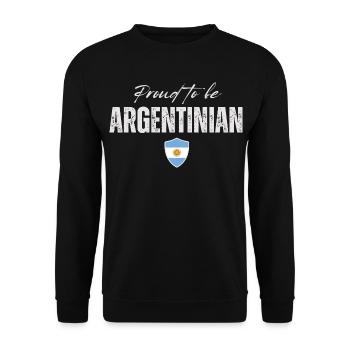 Fière d’être argentine, fabriquée en Argentine - Sweat-shirt Unisexe - noir - Devant - Alina (178cm) & Michal (187cm)