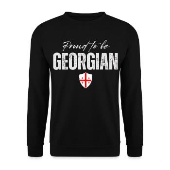 Stolz, Georgier zu sein, hergestellt in Georgia - Unisex Pullover - Schwarz - Vorne - Alina (178cm) & Michal (187cm)