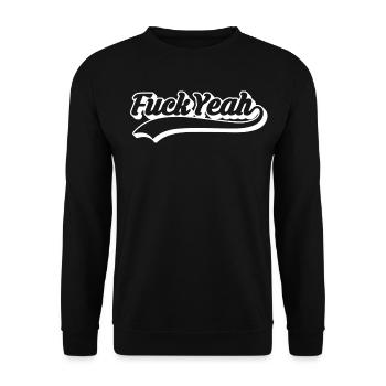 Retro Style 'Fuck Yeah' Script - Unisex Sweatshirt - black - Front - Alina (178cm) & Michal (187cm)