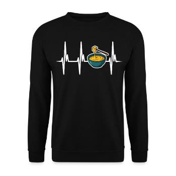 I love cheese fondue - Unisex Sweatshirt - black - Front - Alina (178cm) & Michal (187cm)