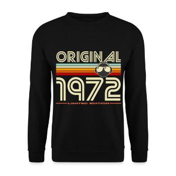 Original 1972 Retro Casque Vintage - Sweat-shirt Unisexe - noir - Devant - Alina (178cm) & Michal (187cm)