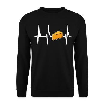 I love Italian cheese - Unisex Sweatshirt - black - Front - Alina (178cm) & Michal (187cm)