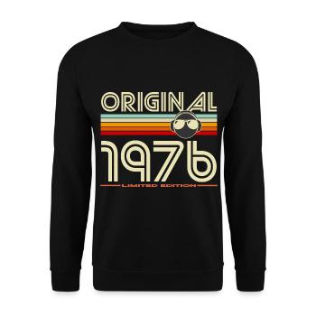 Originale Retro-Kopfhörer von 1976 - Unisex Pullover - Schwarz - Vorne - Alina (178cm) & Michal (187cm)