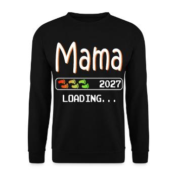 Maman 2027 chargeant grossesse de future mère - Sweat-shirt Unisexe - noir - Devant - Alina (178cm) & Michal (187cm)