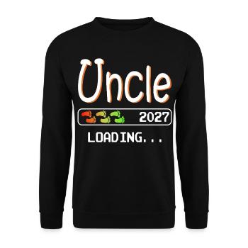 Werdender Onkel 2027 loading ich werde Onkel - Unisex Pullover - Schwarz - Vorne - Alina (178cm) & Michal (187cm)